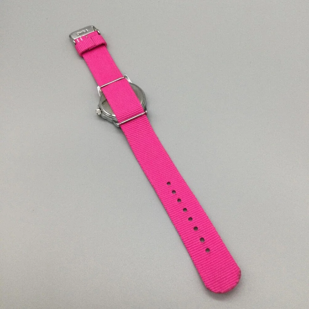Timex Girls Watch 31mm Floral Dial Pink Nylon Indiglo WR 30M New Battery